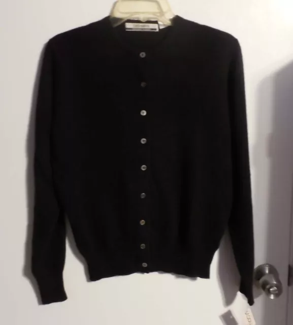 Beautiful Black Button Up Sweater By Cashmere Nwt Sz L