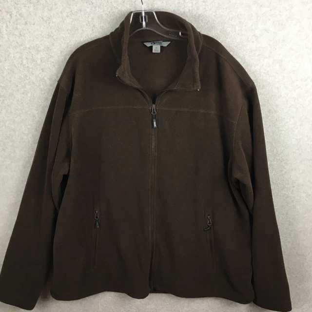 Gander Mountain Mens Jacket Extra Large XL Brown Fleece Guide Series Full Zip
