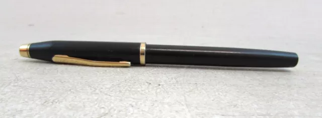 Cross fountain pen black barrel and gold colour accents and nib