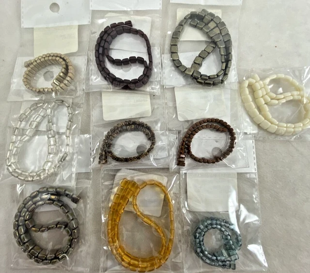 Mix Lot CZECH GLASS ~ 10 ~ Bags ~ Various Colors / Sizes ~ 2 HOLES Beads WRG5