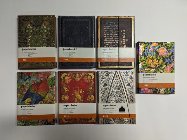 PAPERBLANKS 2025 KALENDER 12 Monate MIDI Vertikal Designs zur Auswahl