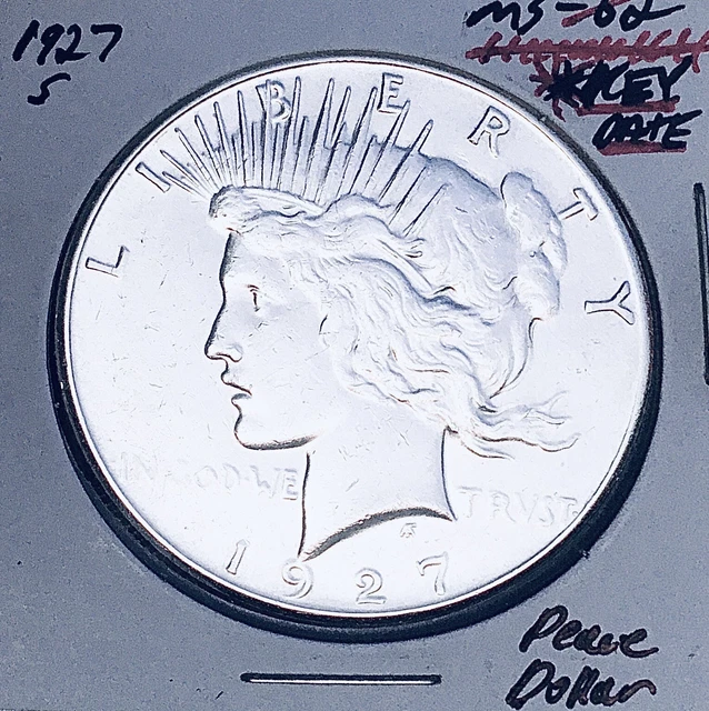 1927-S Gem Bu+++! Amazing Monster Key Date! U.s. Peace Dollar. Wow!