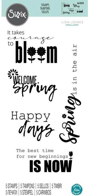 Sizzix Clear Stamps Set 5PK - Spring Sentiments #665828