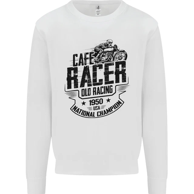Cafe Racer Old Racing Motorcycle Biker Kids Sweatshirt Jumper