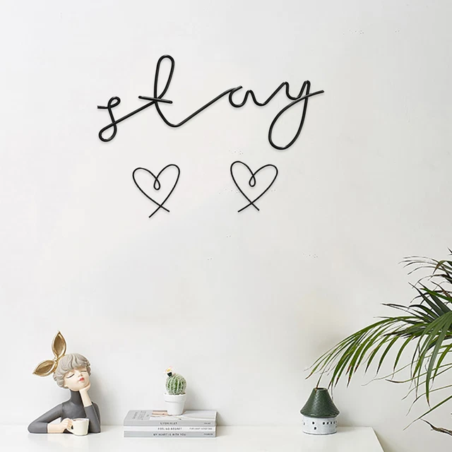 1 juego de letras colgante reutilizable de amplia aplicación letras de hierro adorno de pared corazón