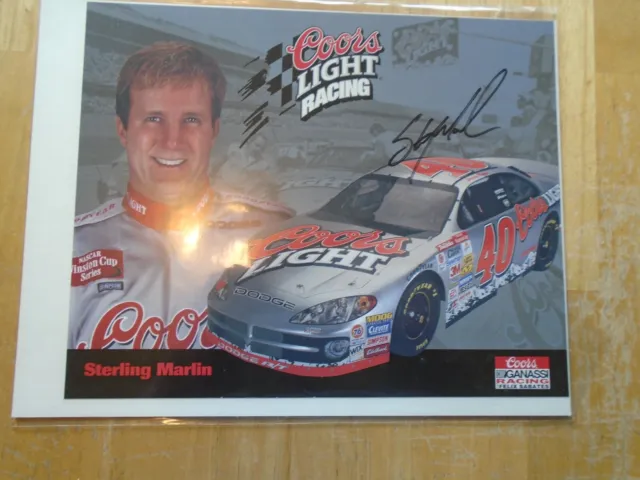 Coors Light Racing Photo   Autographed by Sterling Marlin
