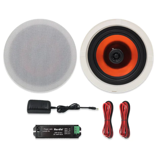 Herdio 6.5" Flush Mount In-Ceiling/Wall Speakers Bluetooth 2-Way Home Speakers