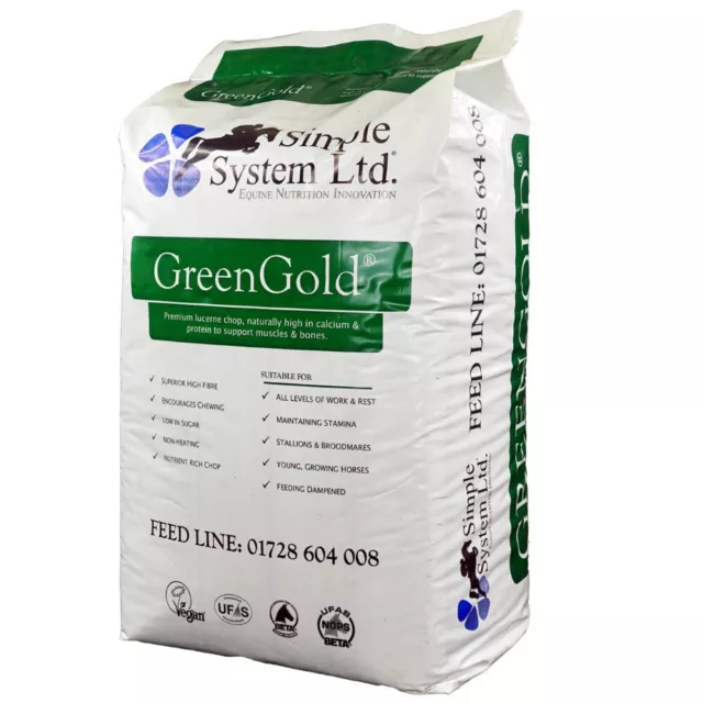Simple System Green Gold Lucerne Equine Horse Feed 15 kg