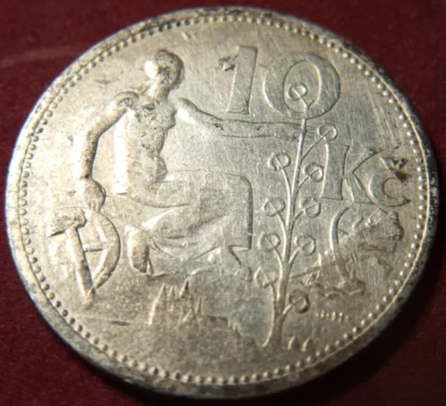 2341) Tschechoslowakei Czechoslovakia 10 Korun 1930 Silber in SS+ / a. AU