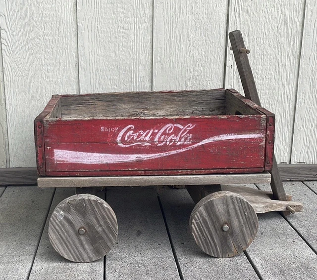 RARE VINTAGE WOODEN Coca Cola Crate Wagon Temple Chattanooga 1979