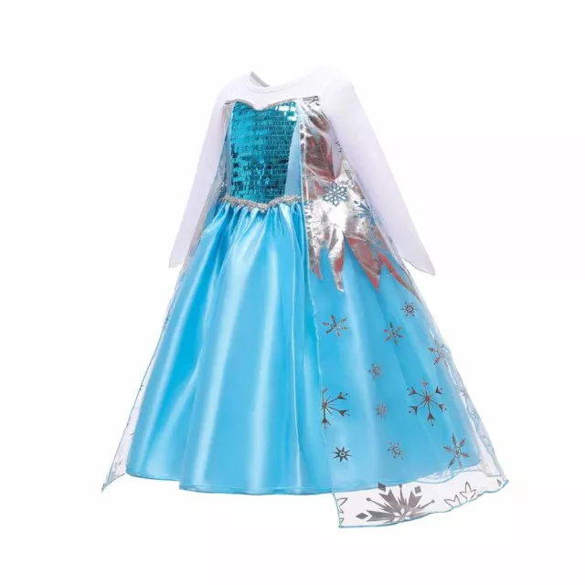Costume Halloween Regina delle Nevi Anna Frozen Principessa Elsa Abito Ragazze Festa Cosplay 5