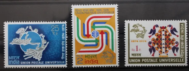 Indien 603-605 postfrisch 100 Jahre Weltpostverein UPU #SB493