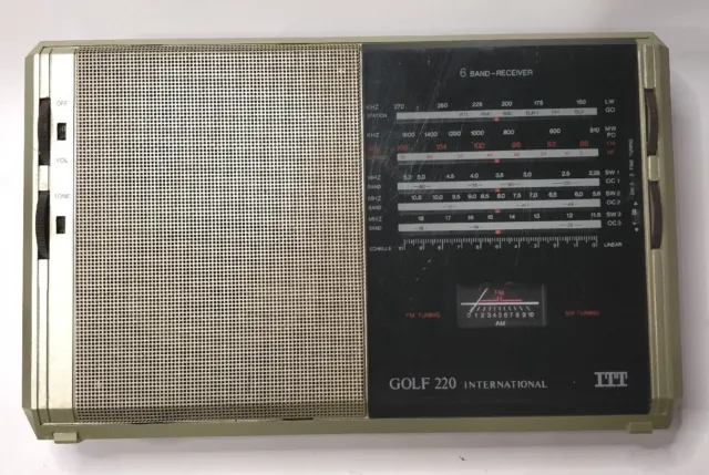 Radio transistor vintage ITT GOLF 220 INTERNATIONAL 6 BANDE FUNZIONANTE #31