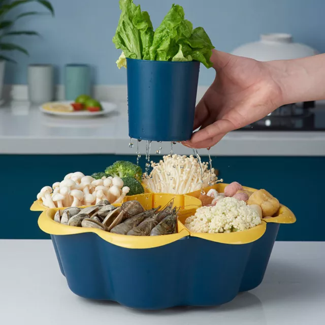 Vegetable Basket Rotatable Double-Layer Vegetable Storage Container ⇞