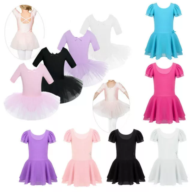 Girls Ballet Tutu Dress Gymnastics Ballerina Leotard Dance wear Skirt Costume