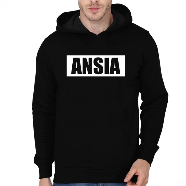 Felpa con cappuccio ansia fashion divertente frase scritta simpatica moda uomo
