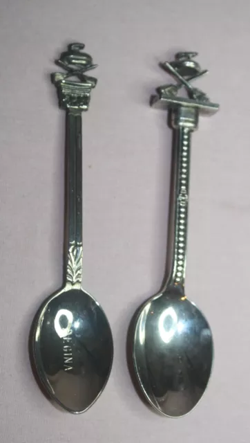 Collectible Lot Of 2 3-D Curling Spoons 1 Regina Sask. Souvenir Spoon Sp-962