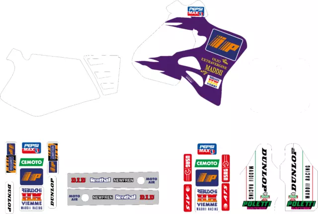 Adesivi Grafiche Moto Honda Cr 125 1993 1997 Cr 250 1994 1995 1996 Kit Tecnosel