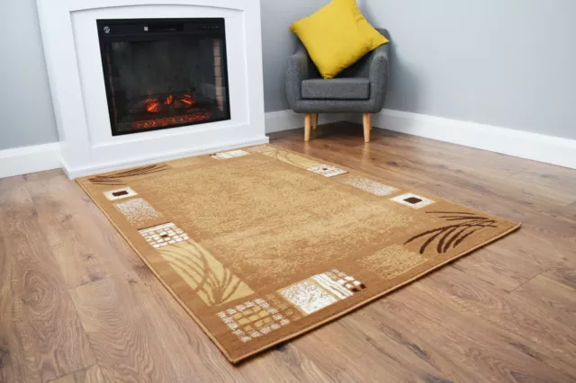 Gold Mustard House Rug Mat Hallway Runner Floor Carpet Large Small Soft Modern