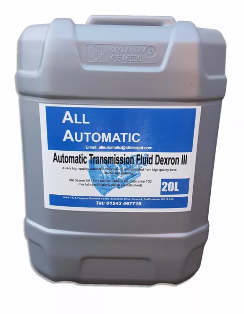 ATF DEXRON 3 20 Liter Trommel | Automatikgetriebeöl/Öl DCIII | Made in UK