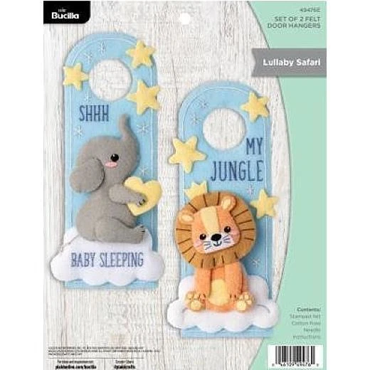 Bucilla Filz Türaufhänger Applikation Kit 2er Set - Wiegenlied Safari