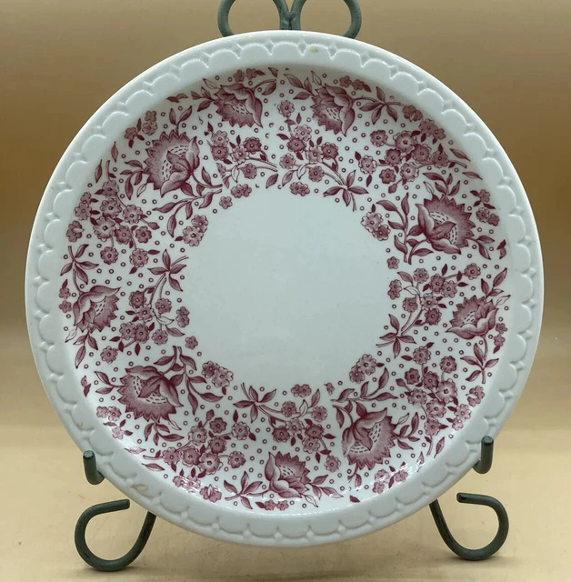 Syracuse China ECONO-RIM Roxbury Red Floral 9.5" Dinner Plate 5BB 1947