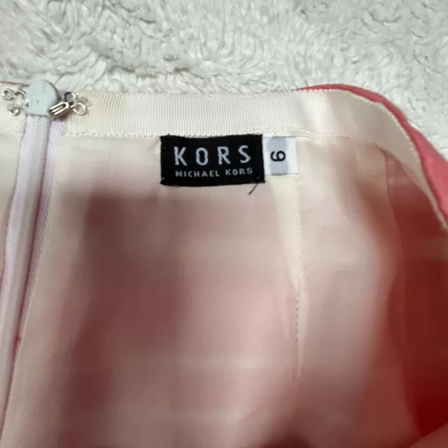 KORS MICHAEL KORS Women's Size 6 Pink White Striped Pencil Skirt Knee ...
