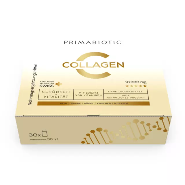 PRIMABIOTIC trinkbares Kollagen Trink-Kollagen 30 Stück, Jugendvitamine A, E, C