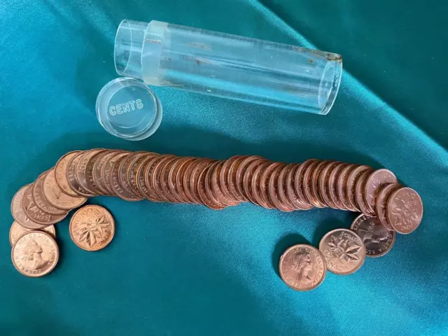 Canada Cent Roll - Brilliant Red Uncirculated - 1963 (50 coins)