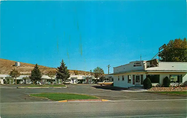 Roadside Postcard Chief Motel, Montpelier, Idaho - Royal D Clark - circa 1960s