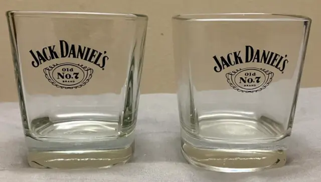 Pair Of Jack Daniels Old No.7 Drinking Glass Tumblers