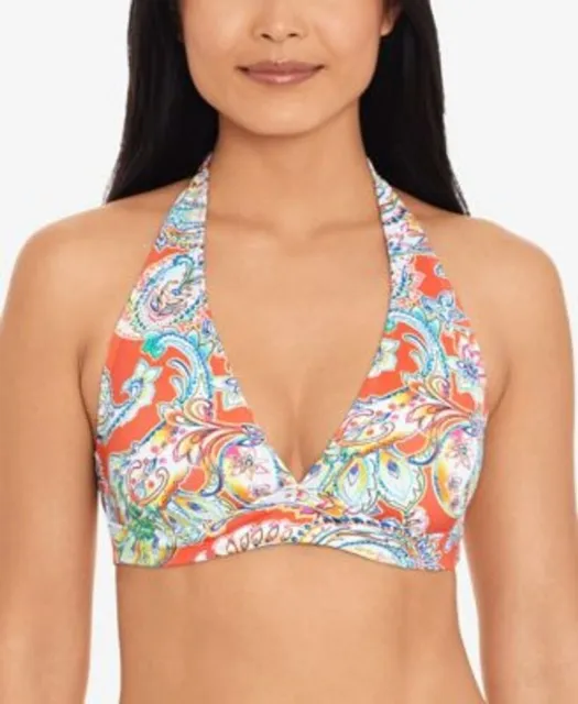 Ralph Lauren MULTI PAISLEY Halter Bikini Swim Top, US 8