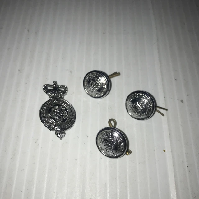 North Riding Police Emblem QUEENS CROWN NORTH Riding Constabulary Collar Badge And SA Crown ...