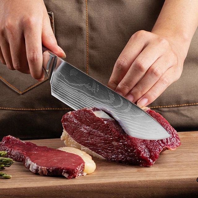 Japanese Damascus Steel Chef Knife Professional Hardened Knives With Tool-case