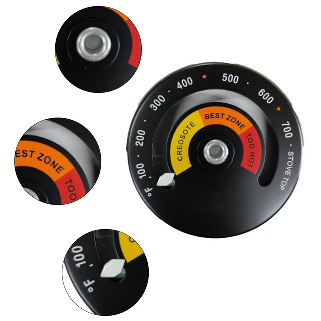 Wide Measuring Range Aluminum Alloy Fireplace Thermometer Easy to Install