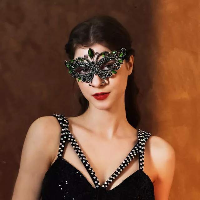 Women Metallic Crystal VENETIAN Masquerade Halloween Fancy Ball Face Eye Mask