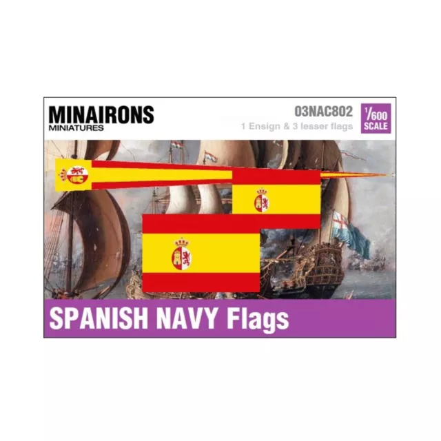 Minairons Naval 1:600 19th Century Spanish Navy Flags New