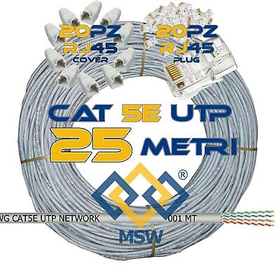 CAT CAVO DI RETE LAN 200 METRI CAT6 UTP CON % RAME PLUG COVER NVR DVR ROUTER FIBRA 