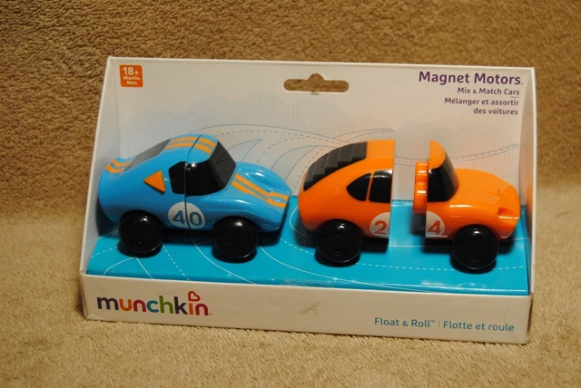 Nuevo motor magnético para mezclar y combinar autos Munchkin para niños pequeños juguetes de baño flotante y rodante