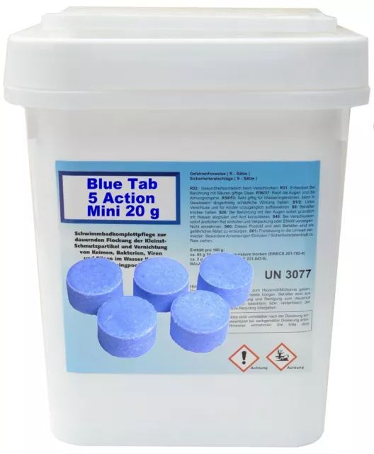 Blue Tab 5 Action ® Chlortabletten Mini 20g Chlor 5 kg Chlortabs Poolpflege Pool