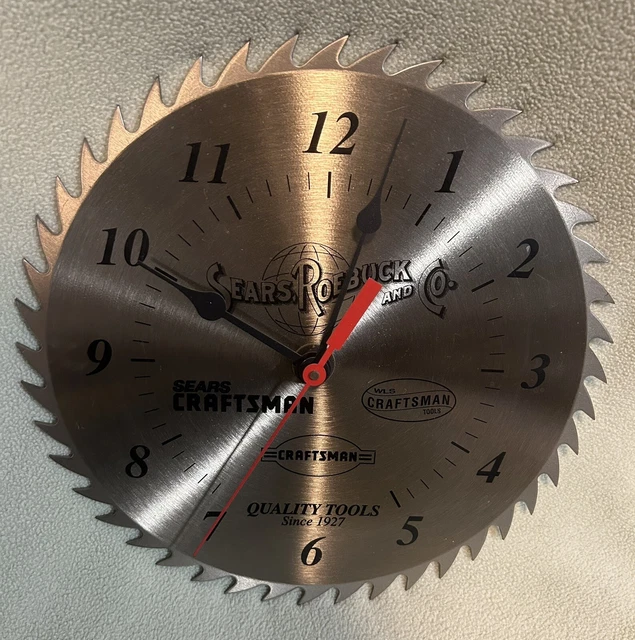 1970’S80’S SEARS ROEBUCK Craftsman Tools 10” Saw Blade Shop Clock