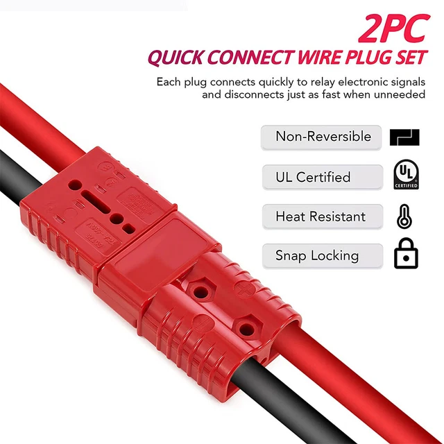 High Current Plug Connector E-TING 175A Battery Quick Connect | 2-4 Gauge Winch Connector For Trailers, Recovery Winches 12-36V 2-4 Gauge Wire Harness - Foto 5