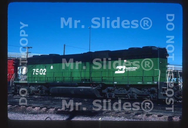 Original Slide BN Burlington Northern Unique SD40-2 Rebuilt As B Unit 7502