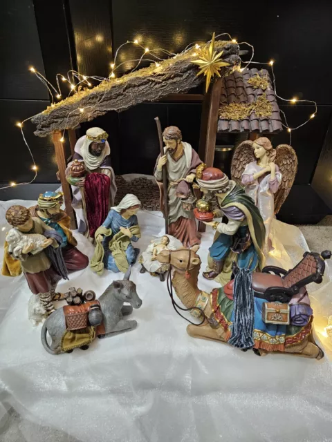 Rare Large Kirkland Signature Nativity Set 13 pieces #634280 XL figures Jesus