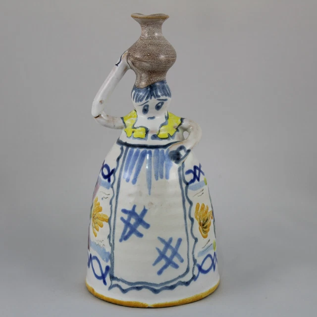 CAMPANA de Ceramica de TALAVERA DE LA REINA con forma de MUJER Pintada a mano