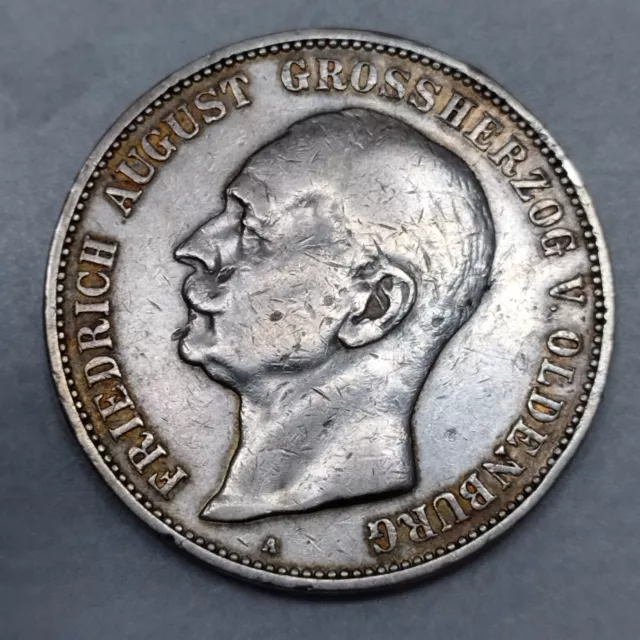 Oldenburg, 5 Mark 1900 A, Kaiserreich, Silbermünze, J. 95, sehr selten, Silber