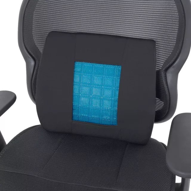 Motor Trend Cooling Lumbar Support Cushion with Memory Foam and Orthopedic Gel