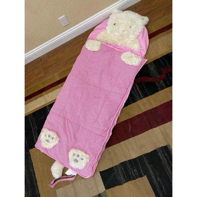 POTTERY BARN CAT Plush Sleeping Bag Pink