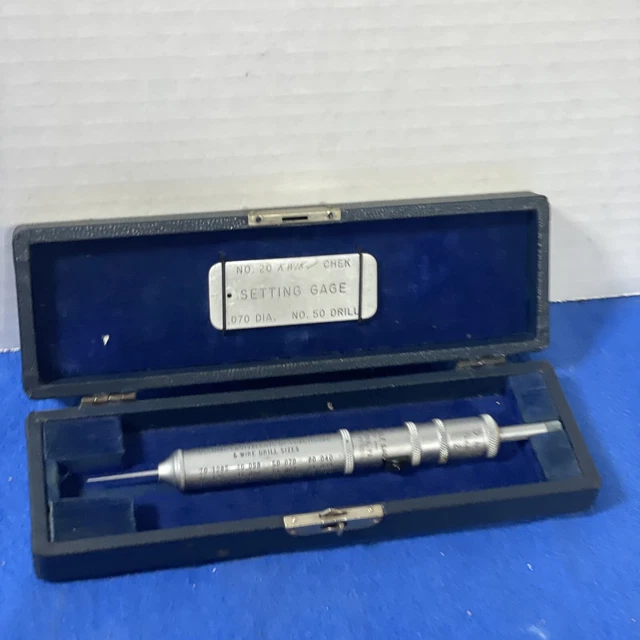 Hamilton Watch Co. No. 20 Kwik-Chek .070 Pivot Hole Gage W/ Case & Setting Gage Hamilton Watch Co. No. 20 Kwik-Chek .070 Pivot Hole Gage W/ Case & Setting Gage