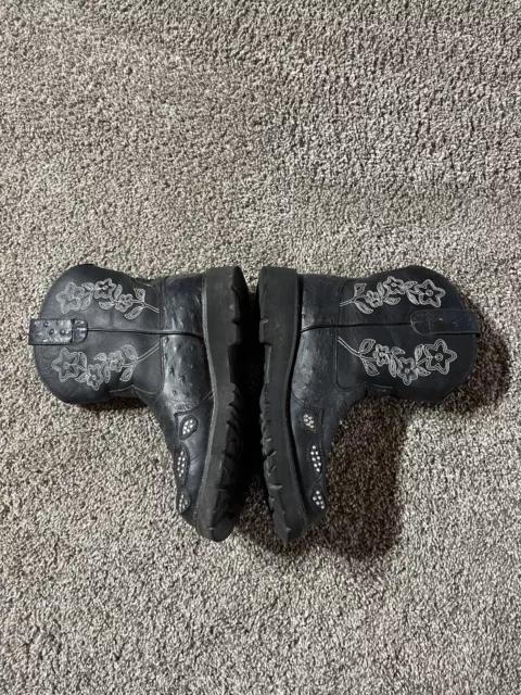 Roper Boots Womens Size 9.5 Chunk Rider Round Toe Cowboy Casual Rhinestone Boots